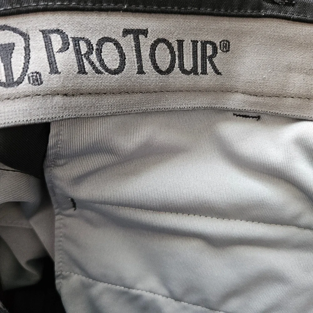 ProTour Mens Black Pleated Golf Shorts Size 40 Performance Stretch Athletic